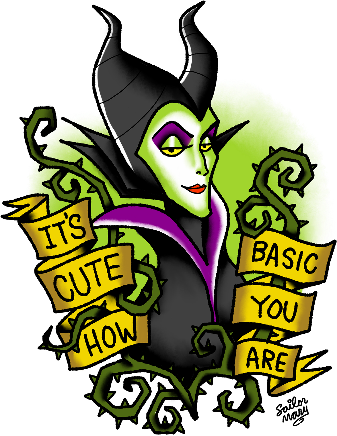 Disney Villain Tattoo Flash On Behance - Disney Villains Tattoo Clipart (1175x1522), Png Download