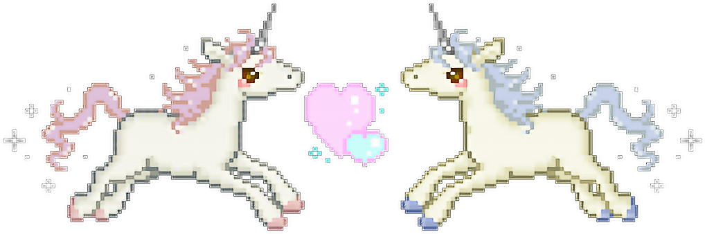 #cute #unicorn #png #love #tumblr - Pixel Unicorn Clipart (1024x356), Png Download