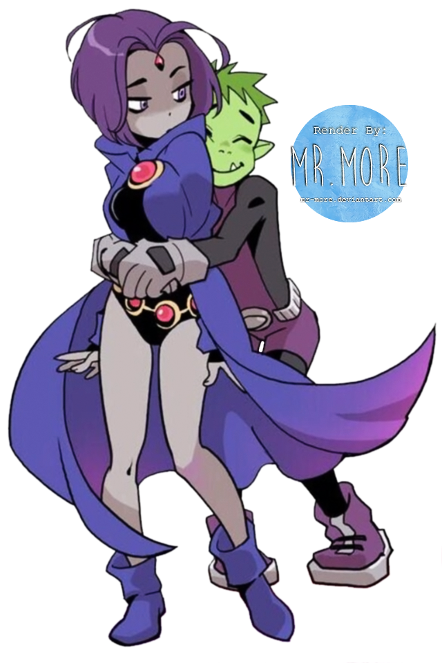 Beast Boy X Raven Family Clipart (640x960), Png Download
