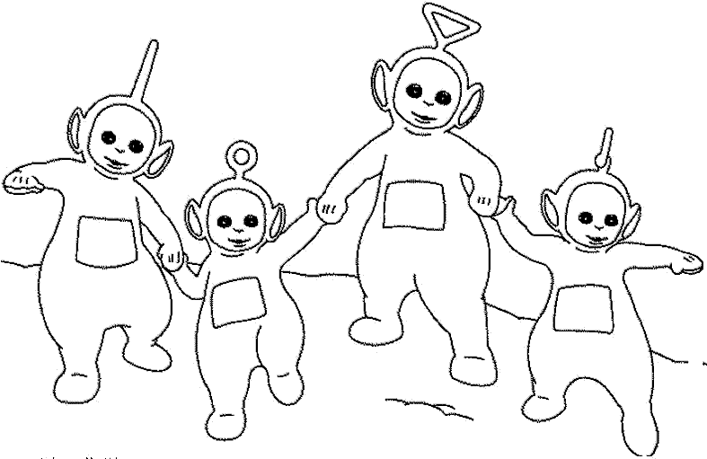 The Are Hand In - Teletubbie Coloring Clipart (786x550), Png Download