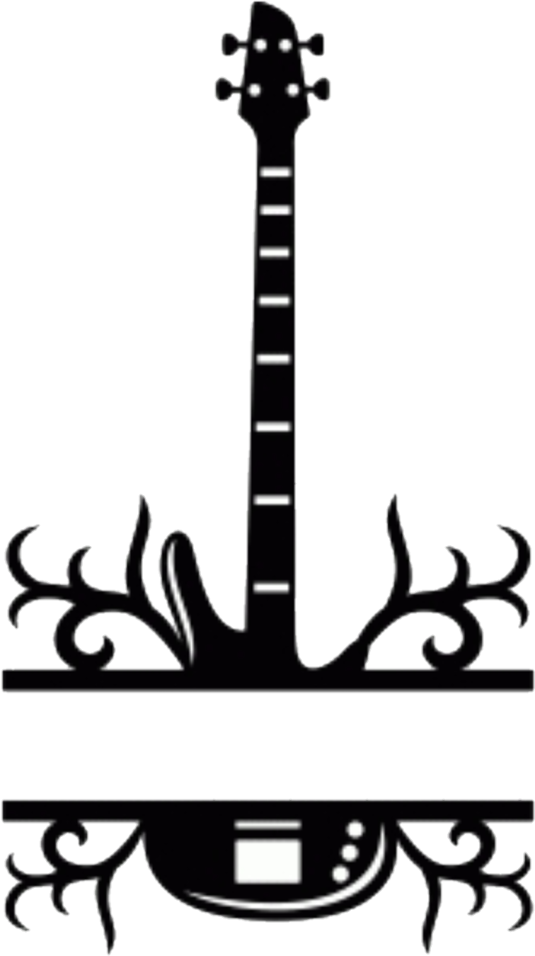 #guitar #music #border - Silhouette Clipart (1024x1407), Png Download