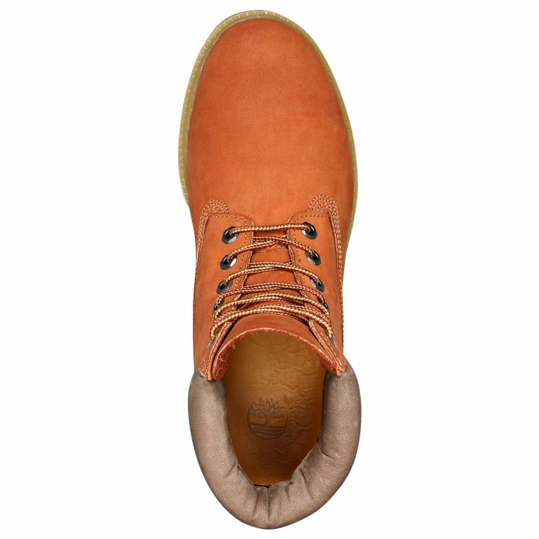 Men's Timberland 6 Inch Premium Classic Boot Dark Orange - Suede Clipart (1290x768), Png Download