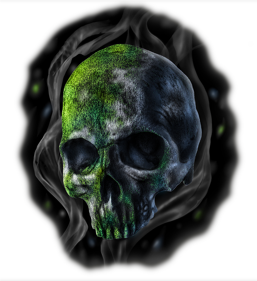 Old Moss-covered Skull - Skull Clipart (1001x1092), Png Download