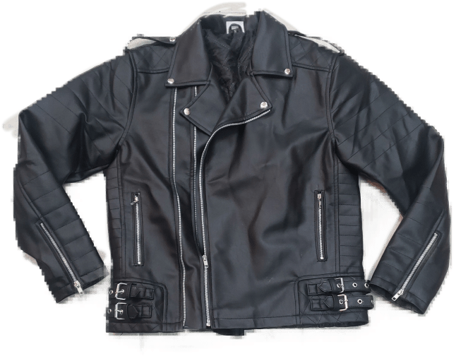 Black Vbiker Jacket - Leather Jacket Clipart (756x1008), Png Download