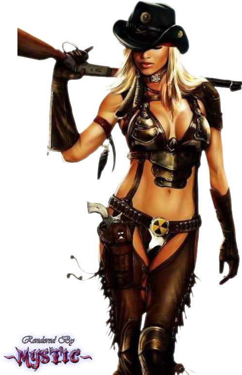 Photo Cowgirl - Zombie Hunter Girls Clipart (500x790), Png Download