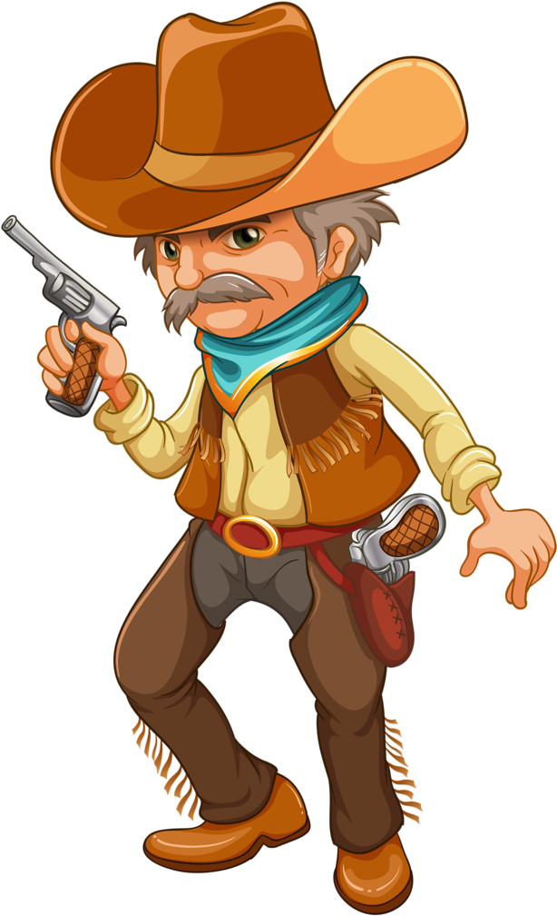Cowboy E Cowgirl Cow Clipart, Country Farm, Western - Cowboy Vector - Png Download (614x1009), Png Download