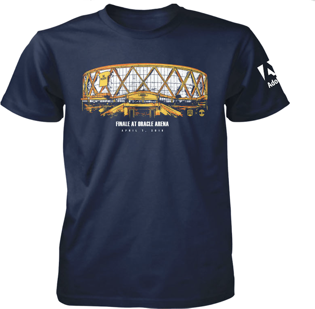 The Back To Back Nba Champion Golden State Warriors - Oracle Arena Tee Shirt Clipart (1104x1042), Png Download