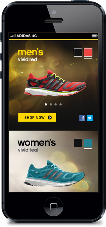 Adidas Boost Running Mobile By Ryan Mendes, Via Behance - Smartphone Clipart (550x829), Png Download