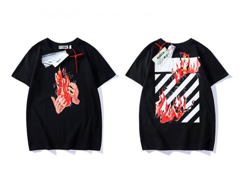 Popular Logo Off White Toy Fire T-shirt - Áo Hoodie Off White Lữa Clipart (800x800), Png Download