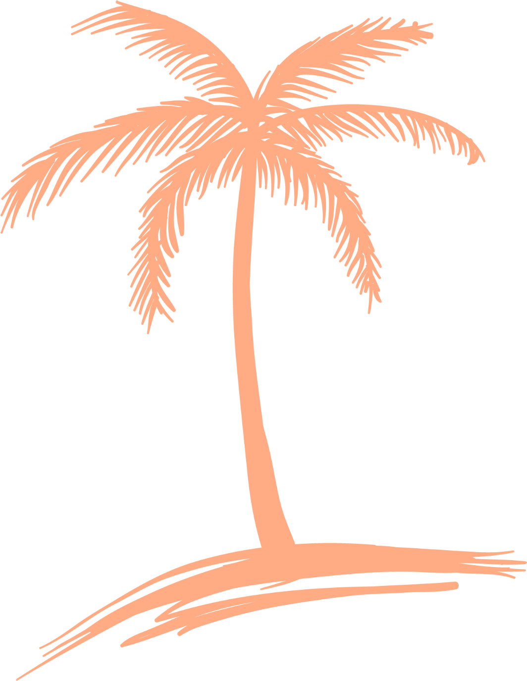 Peach Palm Tree Logo - Coconut Tree Line Drawing Clipart (1500x1500), Png Download