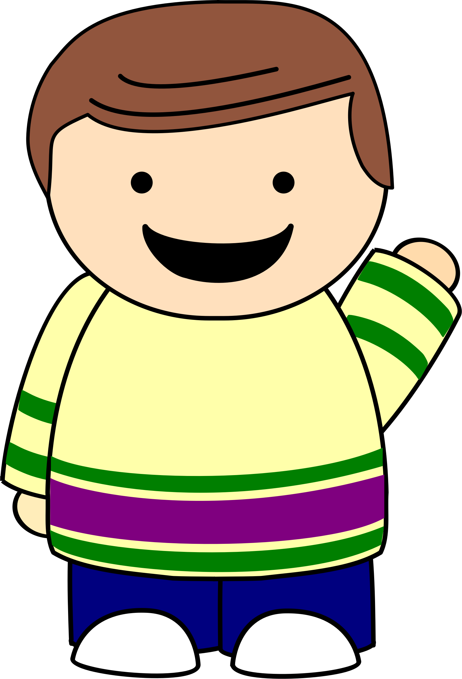 Pointing Brown-haired Boy - Brown Haired Boy Clipart - Png Download (1615x2371), Png Download