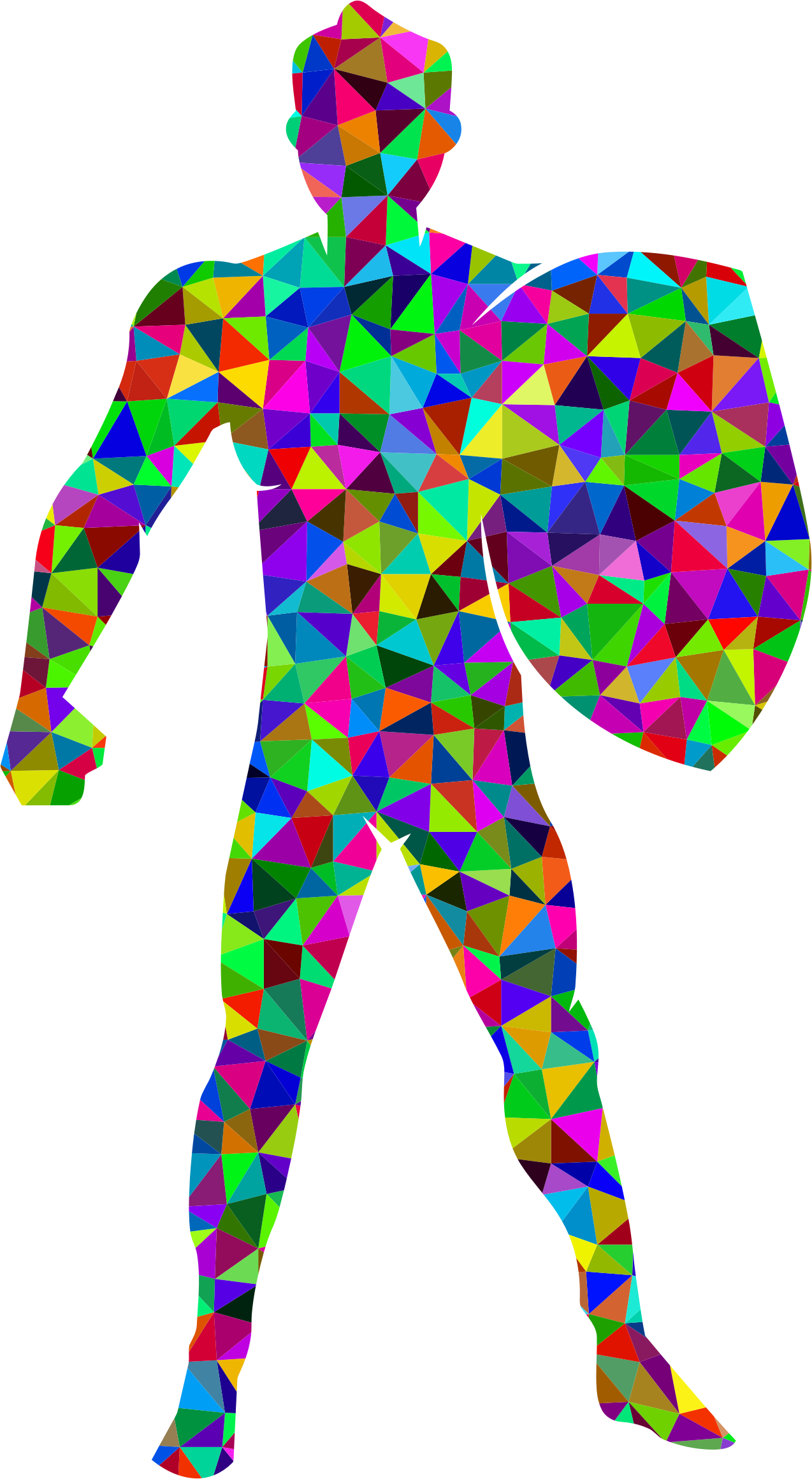 This Free Icons Png Design Of Prismatic Low Poly Man - Body Silhouette Human Body Icon Png Clipart (1274x2320), Png Download