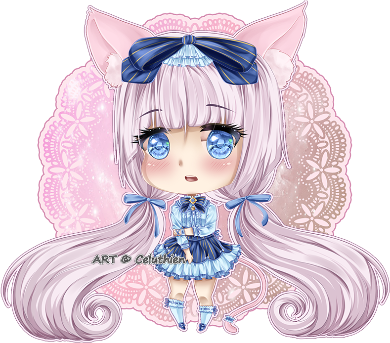 #bible #blue #chibi #cute #dress #eyes #girl #hair - Illustration Clipart (900x700), Png Download