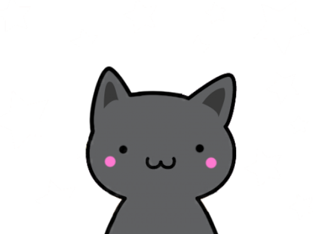 Kawaii Black Cat Png Clipart (640x480), Png Download