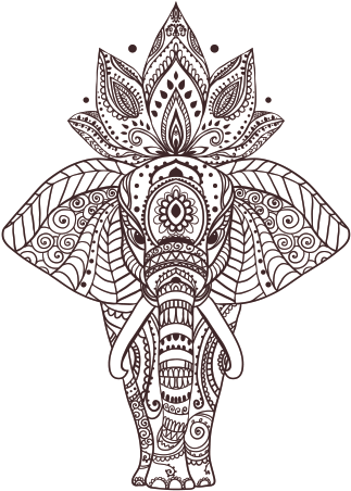 Elephant Head Design Clipart (600x600), Png Download