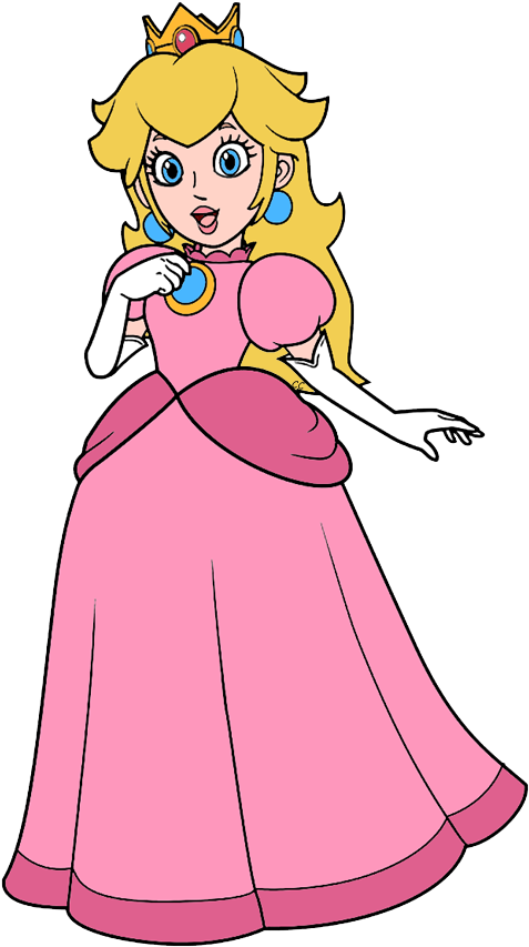 Super Princess Peach Mario Bros - Princess Peach Coloring Pages Clipart (484x860), Png Download