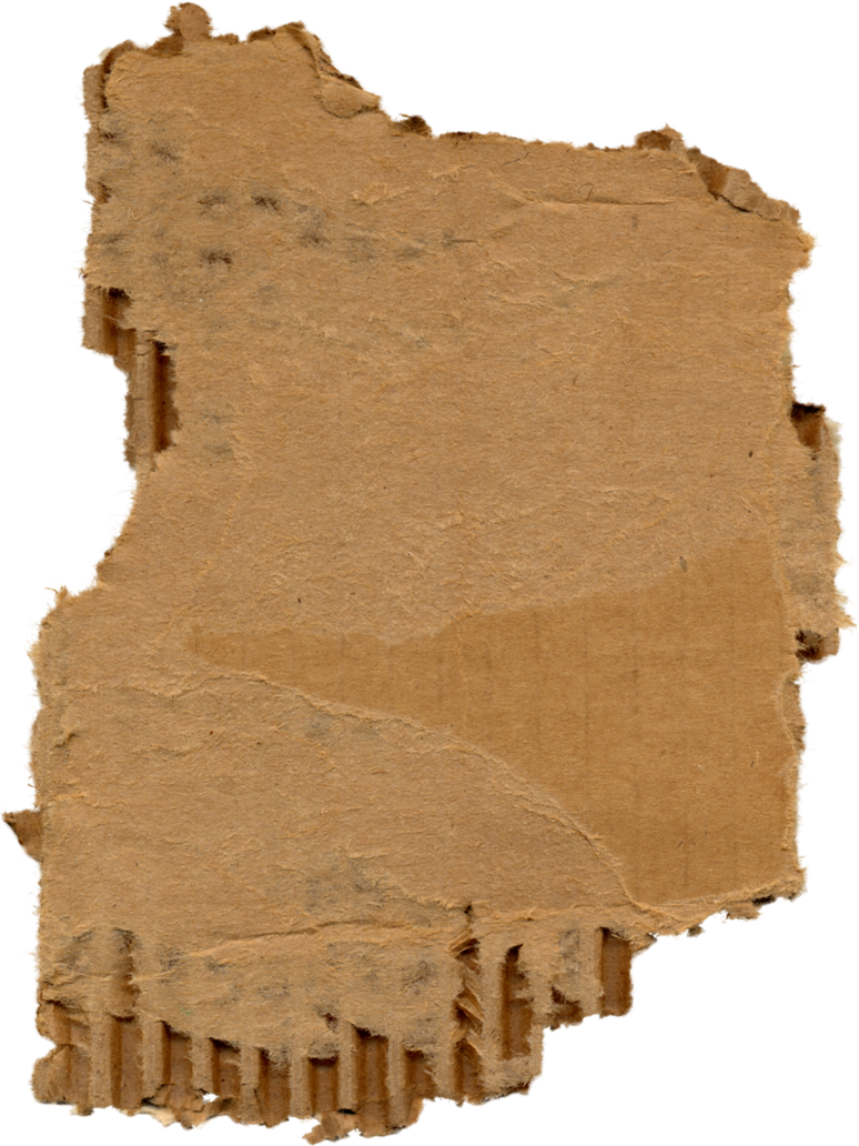 Corrugated Cardboard Piece - Piece Of Cardboard Texture Clipart (774x1032), Png Download