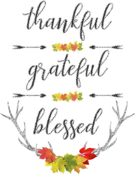Chalkboard Handwriting Fall Thanksgiving - Thankful Grateful Blessed Happy Thanksgiving Clipart (525x700), Png Download