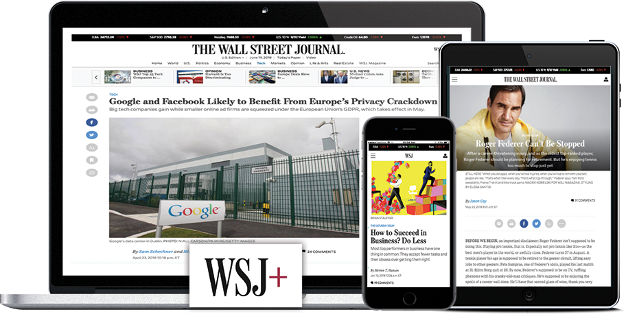 Stay Informed Wherever You Are With Our Complete Suite - Wall Street Journal Clipart (912x458), Png Download
