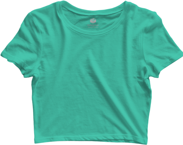 Buy Graphic Basic Sea Green Crop Top At 44% Off On - Feminino Blusas Clipart (600x600), Png Download