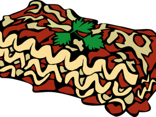 Dinner Plate Clipart Potluck Dinner - Lasagna Clip Art - Png Download (640x480), Png Download
