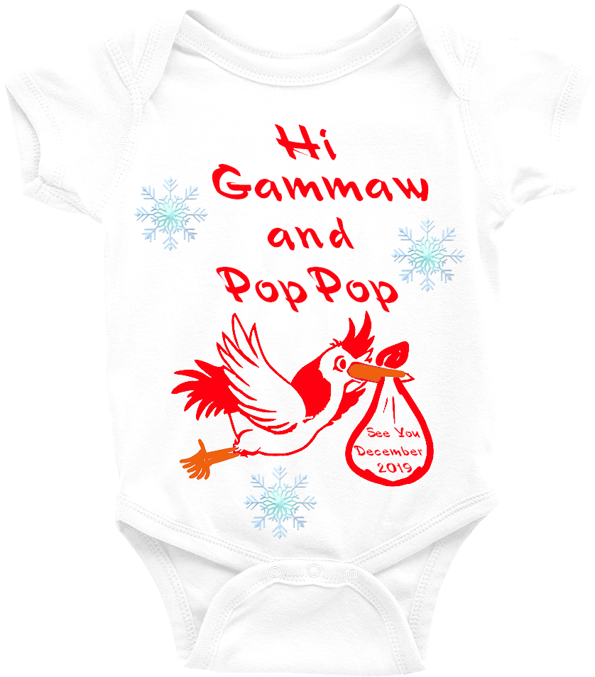 Christmas Baby Announcement Onesie Baby Announcement - Kiss Clipart (1000x1000), Png Download