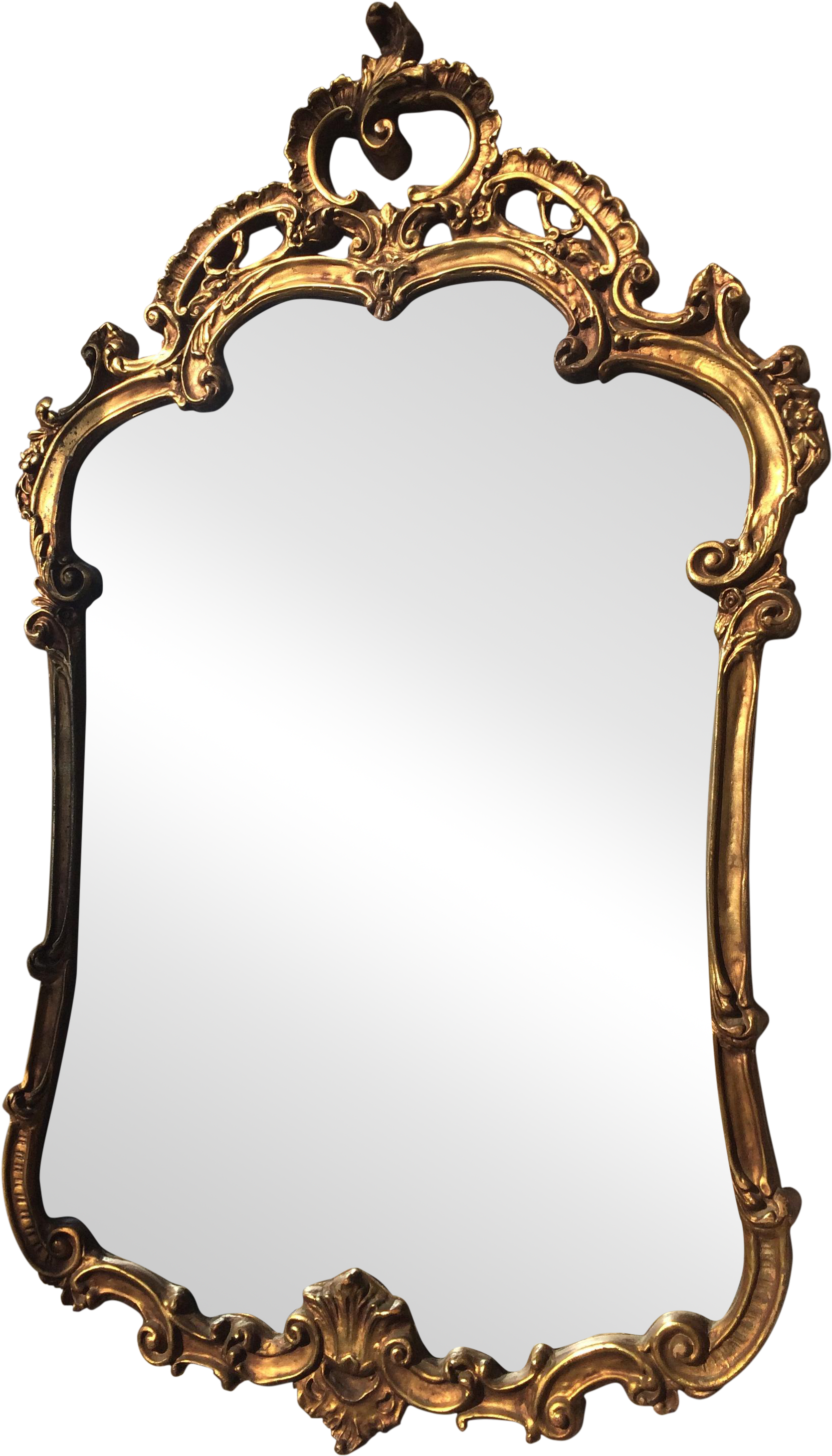 Vintage Baroque Gilt-framed Mirror - Old Baroque Mirror Clipart (1852x3242), Png Download