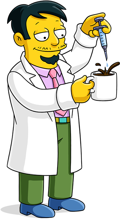 Nick With Coffee - Dr Nick Riviera Png Clipart (550x960), Png Download