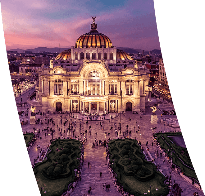 Cityscape Of Mexico City, Mexico - Дворец Изящных Искусств Мексика Clipart (660x629), Png Download