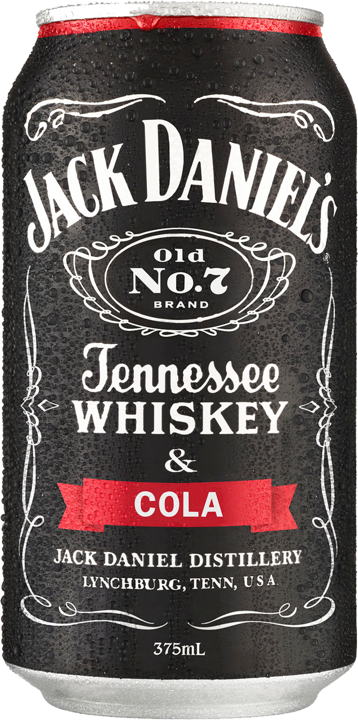 Jack Daniel's Tennessee Whiskey & Cola Cans 10 Pack - Jack Daniels And Cola Clipart (711x1431), Png Download