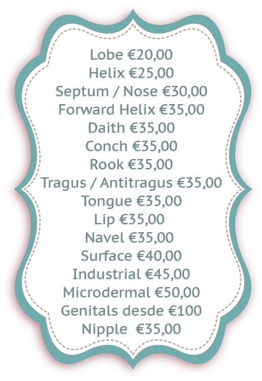 Piercing Pricelist En - Poster Clipart (617x930), Png Download