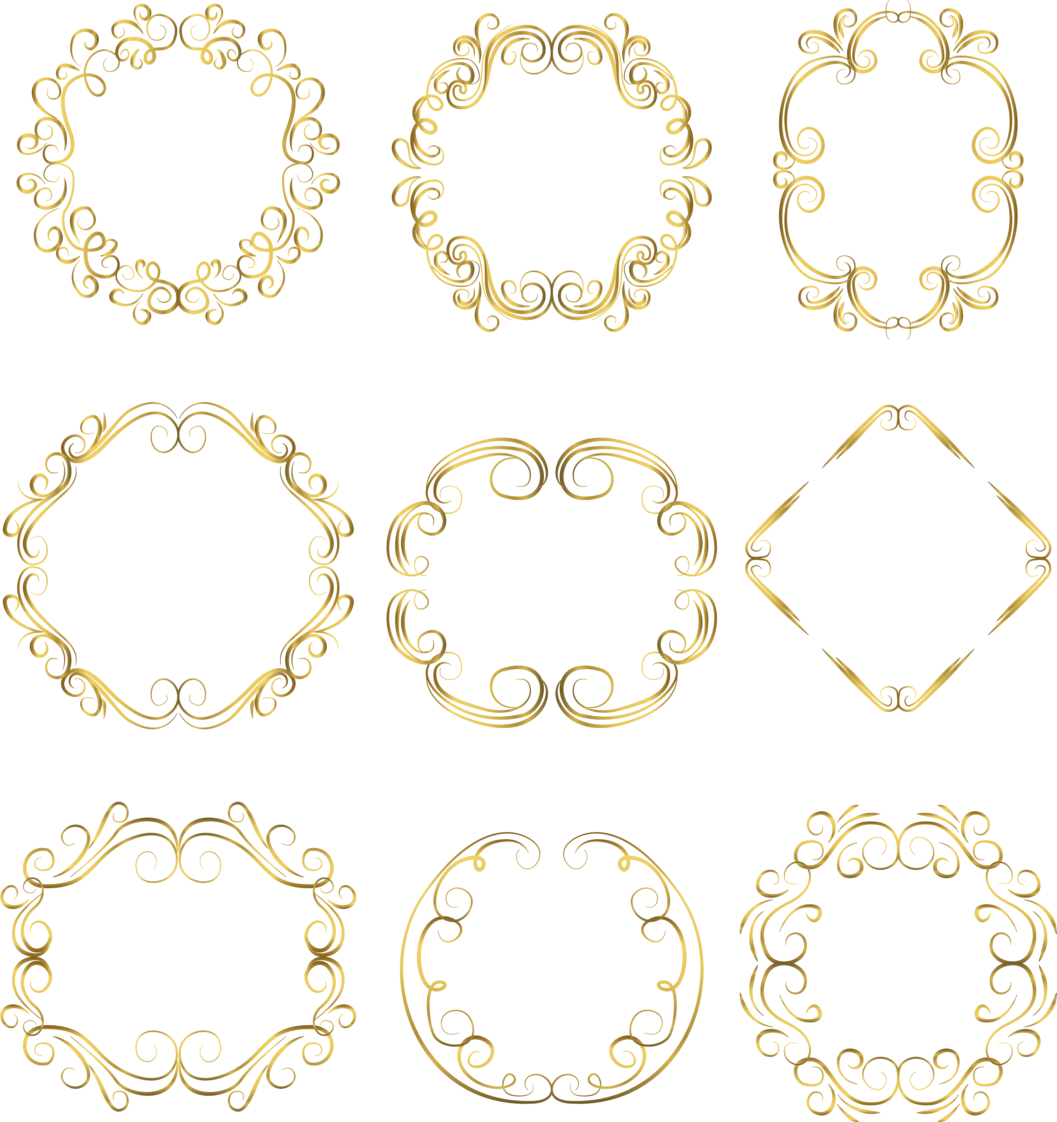 European American Style Golden Border Element Vector - Circle Clipart (4267x5704), Png Download