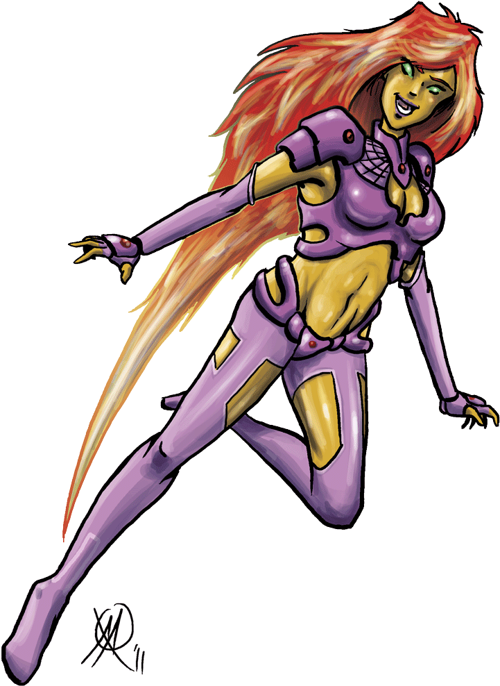 Starfire Redesign By Coyotzin - Starfire Redesign Deviantart Clipart (750x1018), Png Download