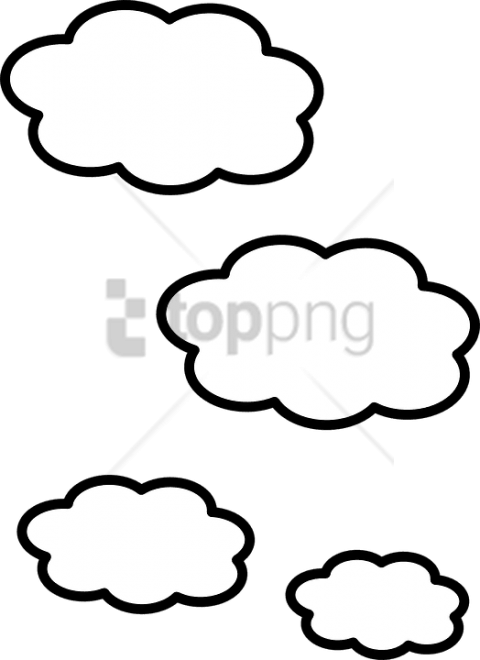 Free Png Clouds Drawing Png Png Image With Transparent - Clouds Black And White Clipart (480x660), Png Download