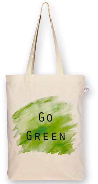 Canvas Gusset Tote Bag Go Green Natural-ecoright - Tote Bag Go Green Clipart (600x600), Png Download