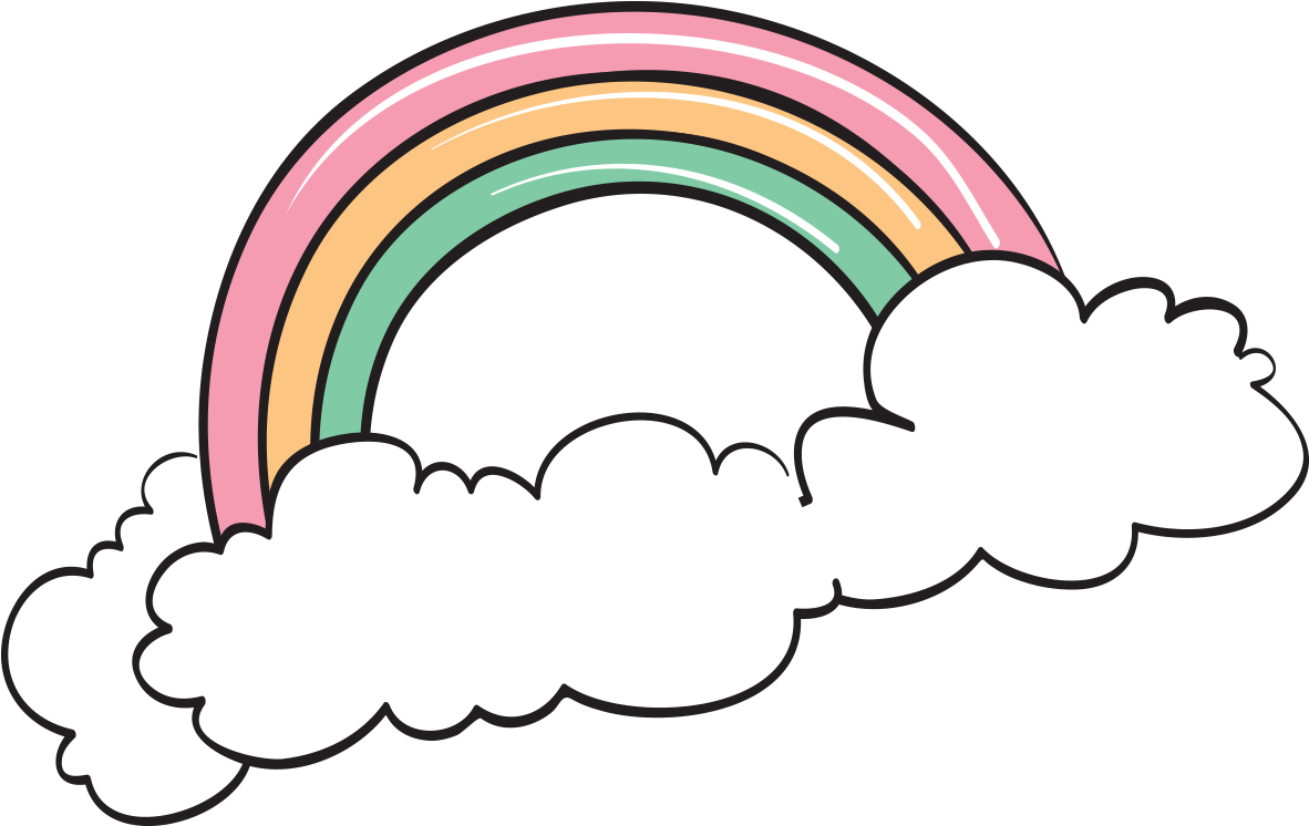 Rainbow Cartoon Drawing Png Image High Quality Clipart - Graphic Design Transparent Png (1181x1181), Png Download