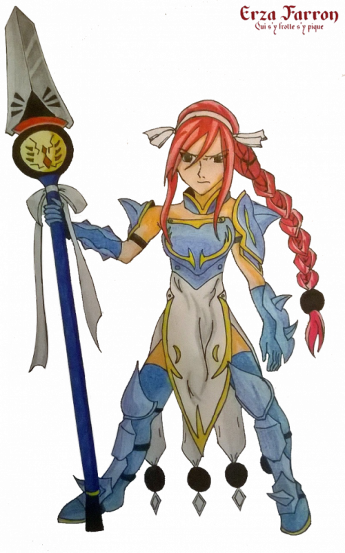 Erza Scarlet - Cartoon Clipart (500x800), Png Download