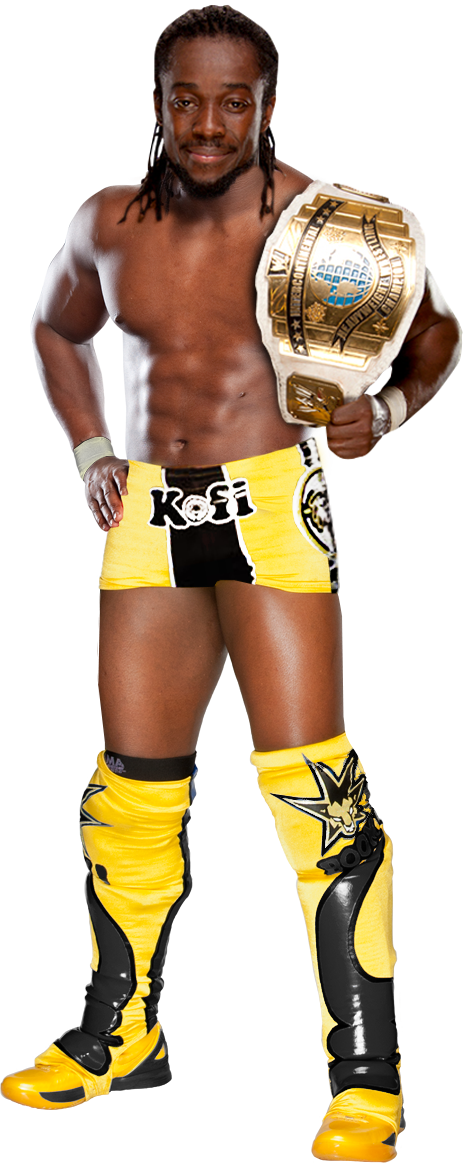 Kofi Kingston Png Clipart - Kofi Kingston Intercontinental Champion Png Transparent Png (463x1163), Png Download