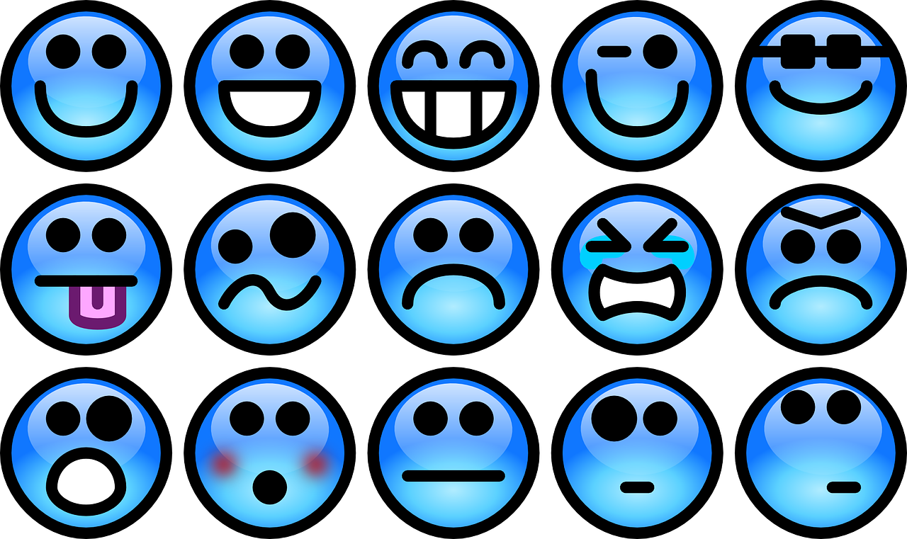 Emotions Smileys Feelings Faces Png Image - Collection Of Smiley Faces Clipart (1280x761), Png Download