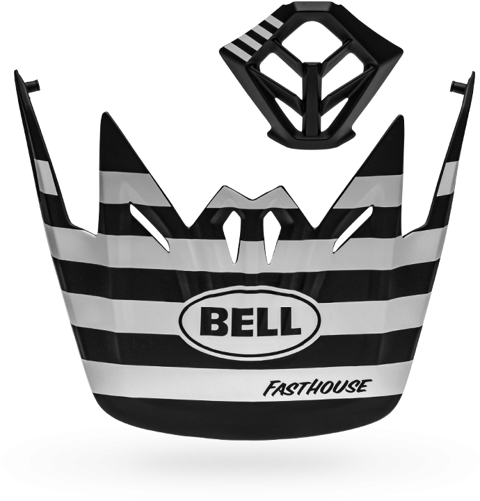 Fh Stripes Bell Mtb Visor Mouthpiece Kit Black/white - Bell Fasthouse Visor Clipart (690x721), Png Download