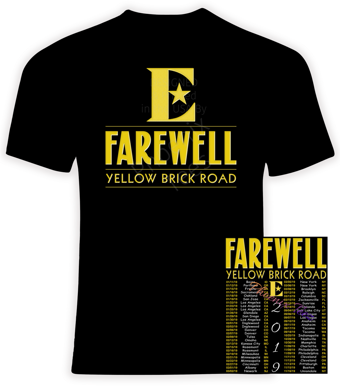 Elton John Farewell Yellow Brick Road 2019 T Shirt - U2 Shirt 2017 Tour Clipart (1120x1280), Png Download