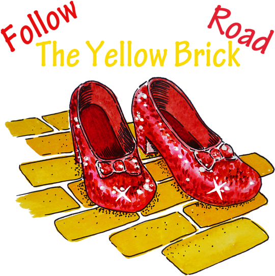 Yellow Brick Road Ruby - Ruby Slippers The Wizard Of Oz Clipart (600x600), Png Download