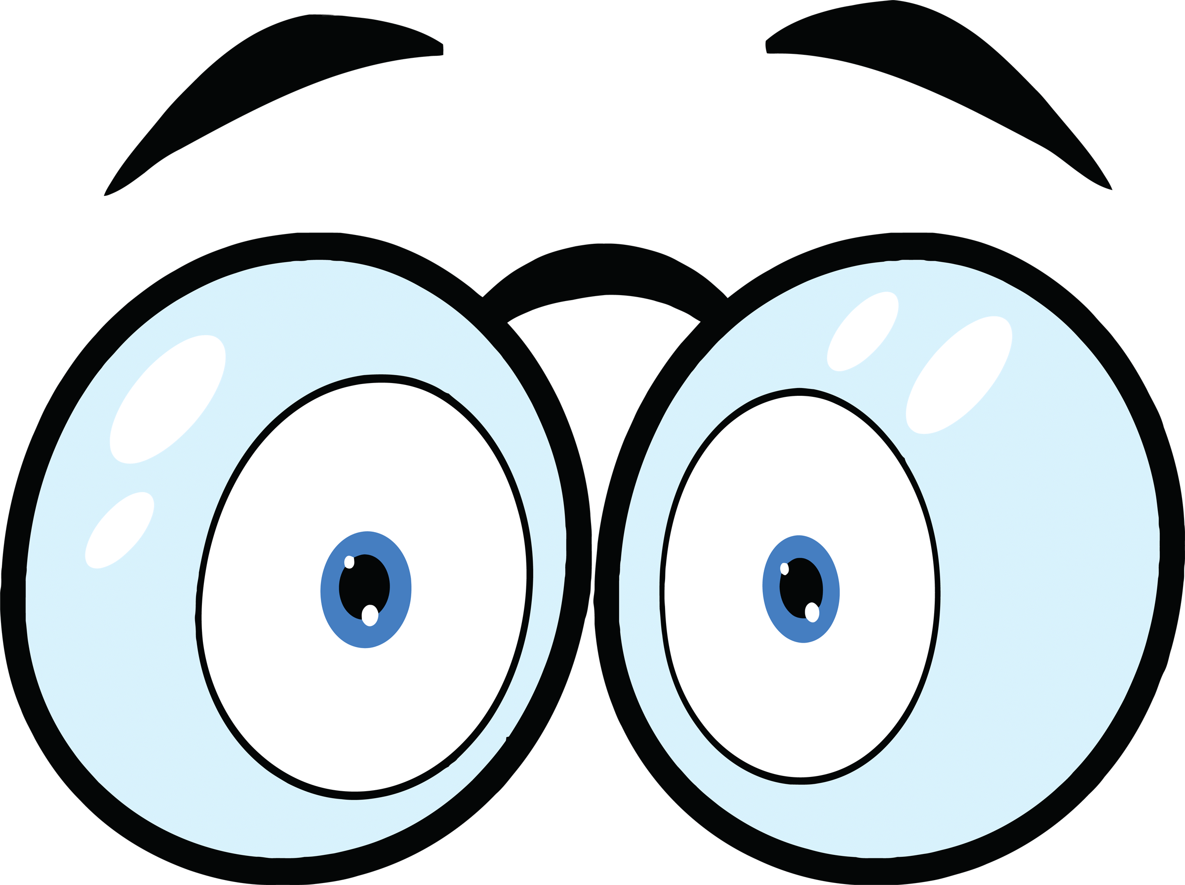 Funny Eyes Clipart - Cartoon Eyes With Glasses - Png Download (2400x1793), Png Download
