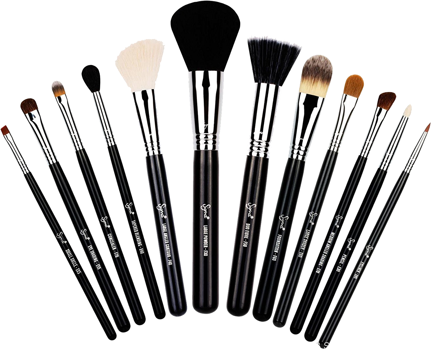Brushes Transparent - Makeup Brushes Set Png Clipart (1500x1220), Png Download