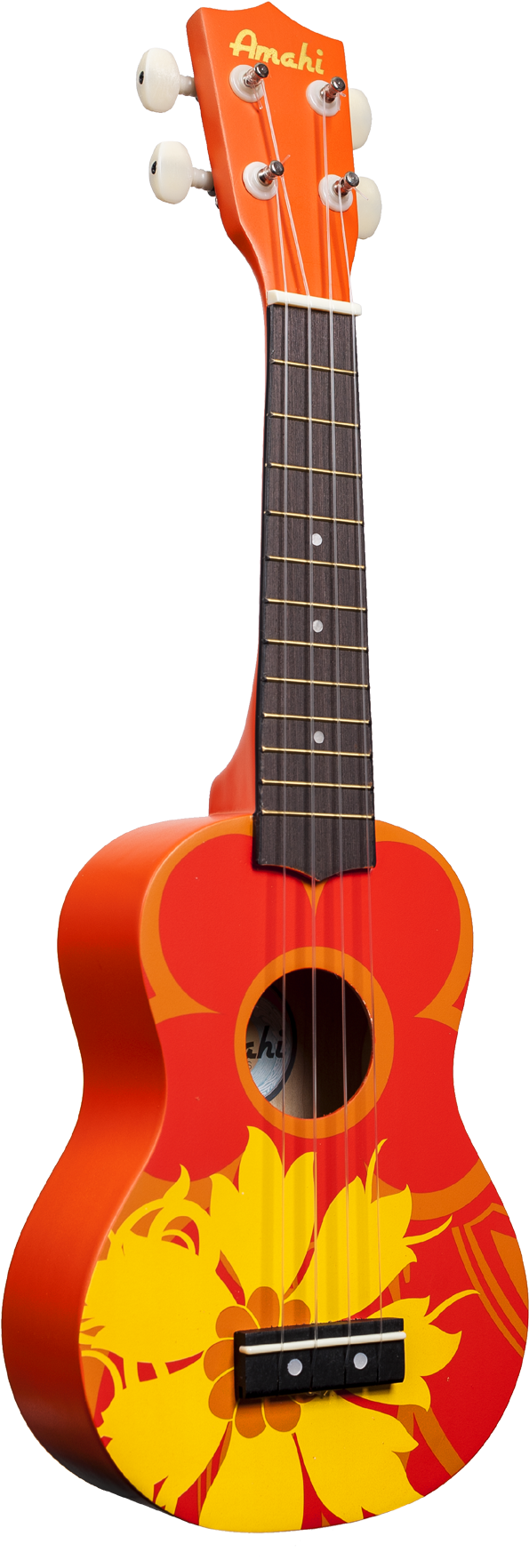 Orange Flower Ukulele - Ukulele Orange Flower Clipart (657x1800), Png Download