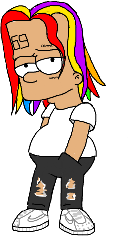 6ix9ine Sticker - Bart Simpson Supreme 6ix9ine Clipart (397x521), Png Download