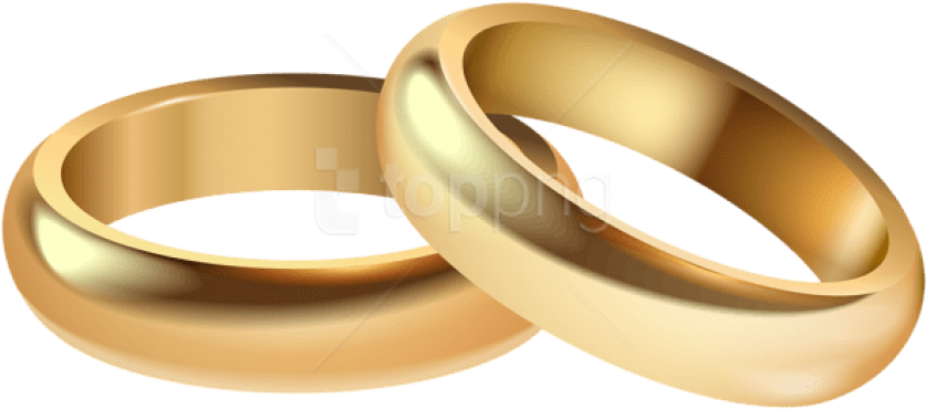 Download Rings Decorative Transparent - Wedding Rings Transparent Clipart (850x373), Png Download