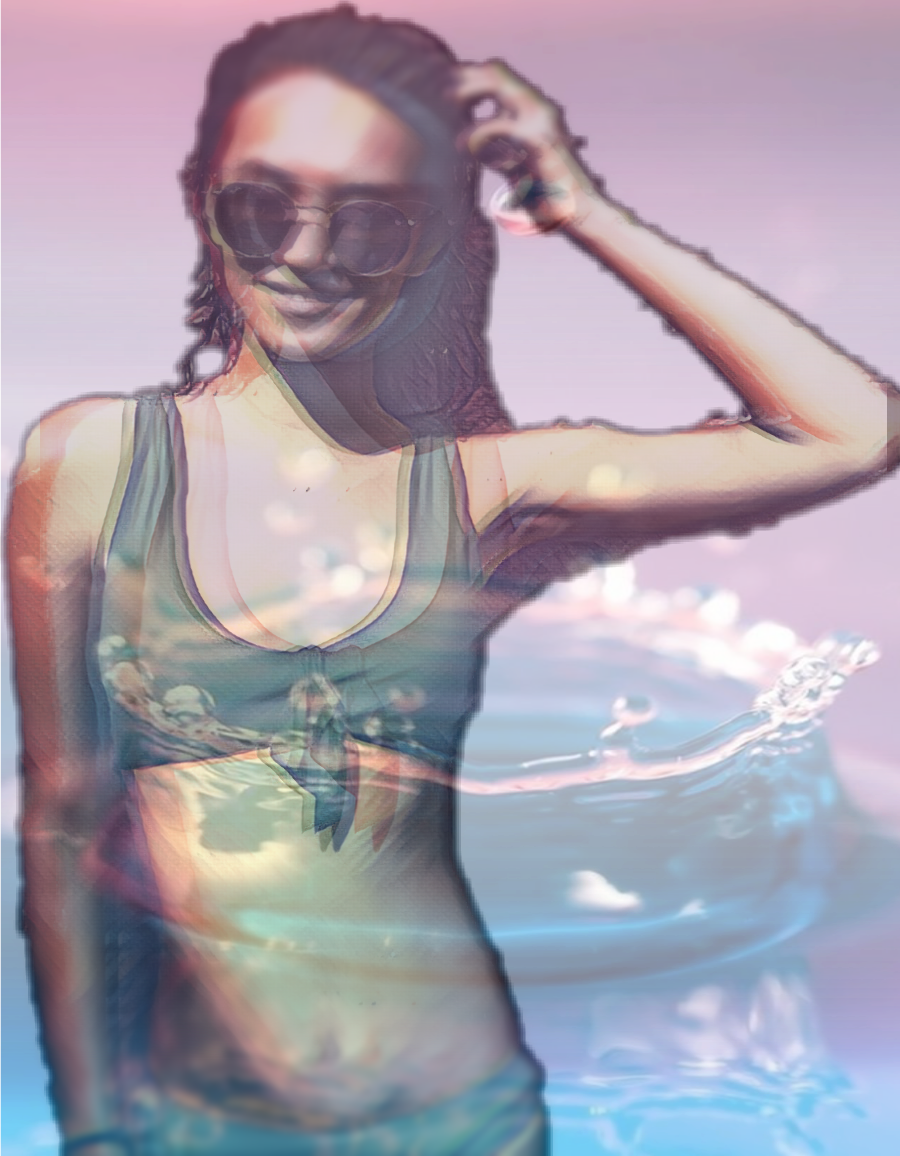 #remixed #colorbrightmagiceffect #girl #bikini #model - Girl Clipart (900x1156), Png Download