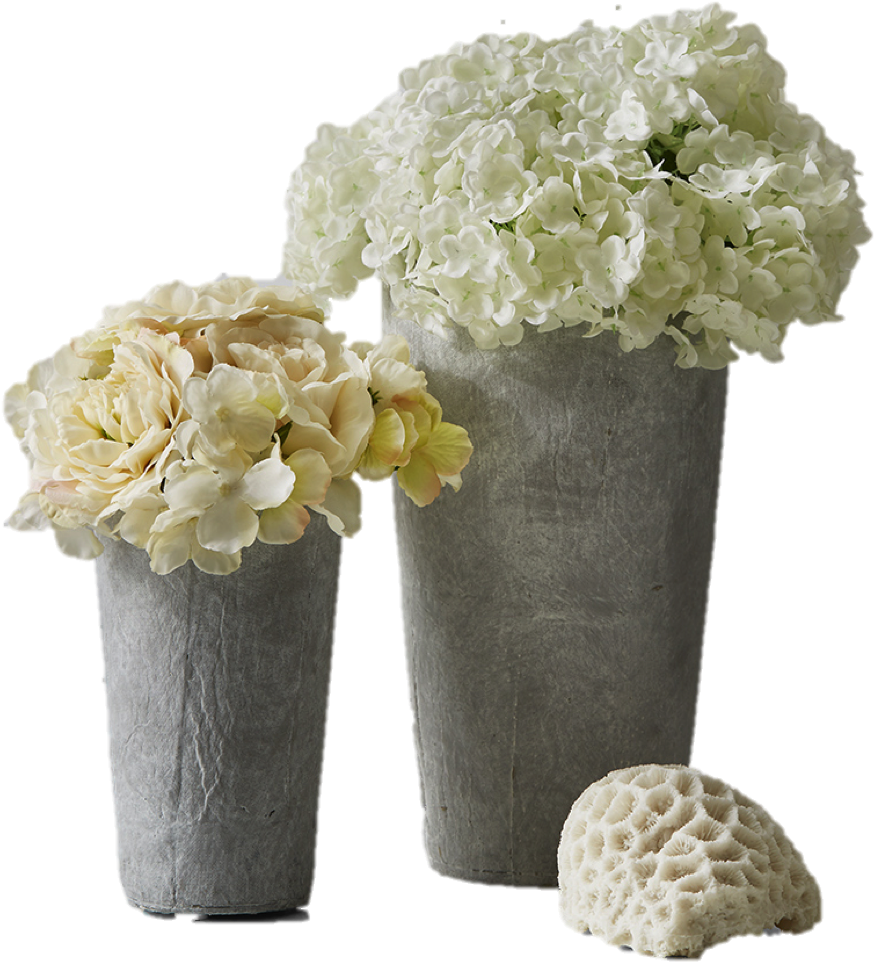 Decorative Grey Tapered Cement Vase, Ideal As Floral Clipart (974x1331), Png Download