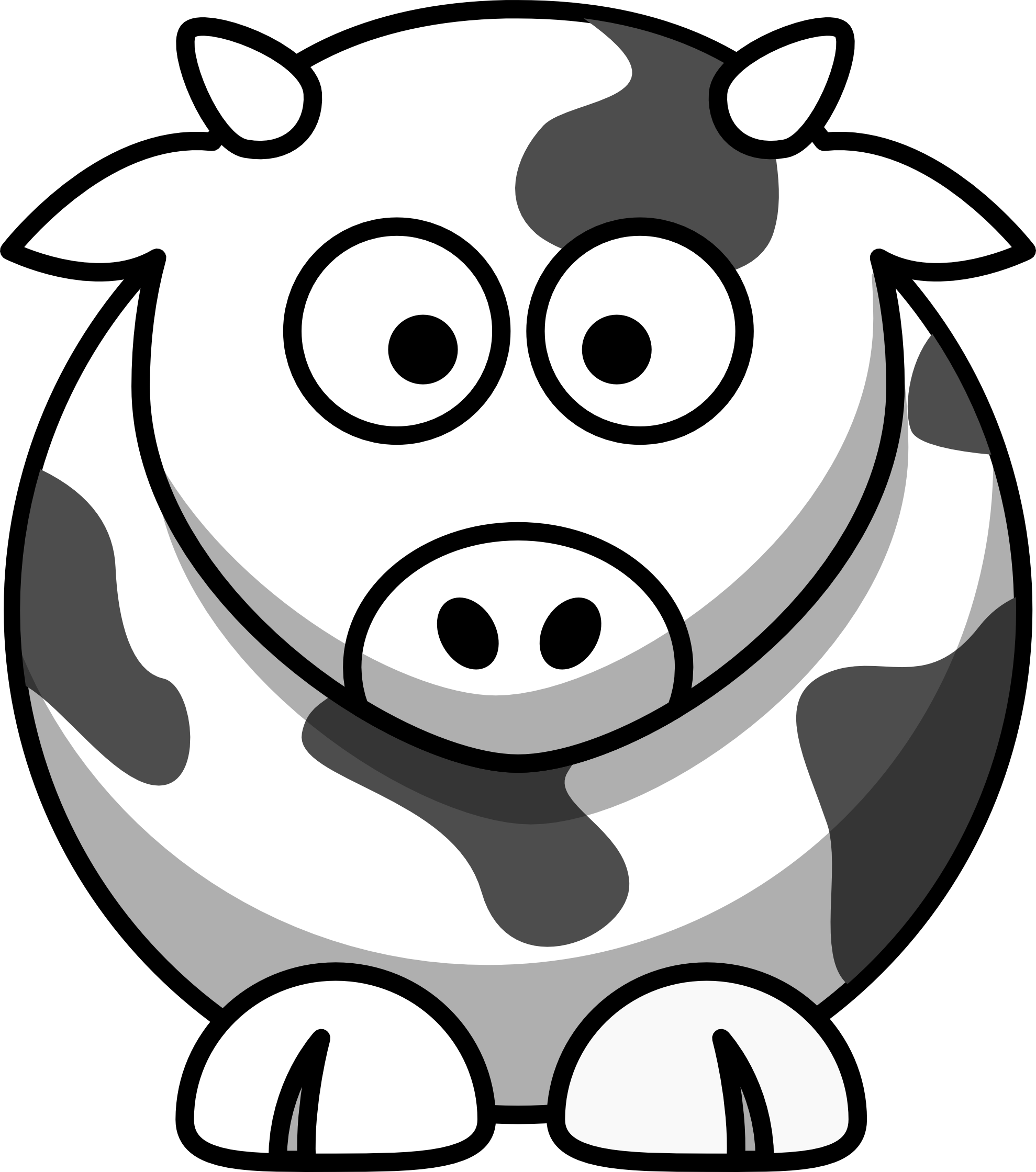 Stuffed Animal Clipart Outline - Cartoon Animals Black And White - Png Download (1331x1506), Png Download